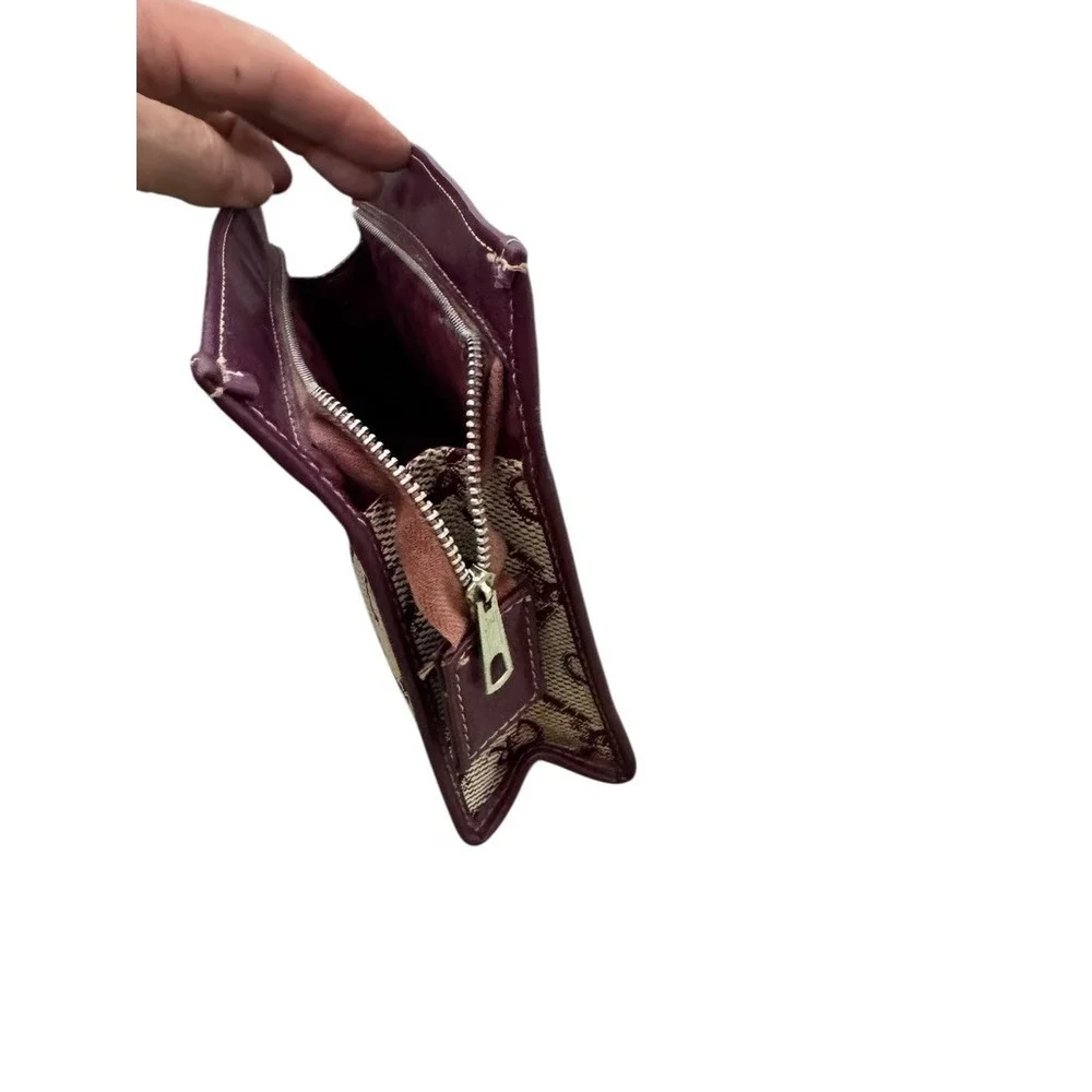 Vintage Charles of the Ritz CR Monogrammed‎ Women's Cosmetic Pouch Maroon Zipper